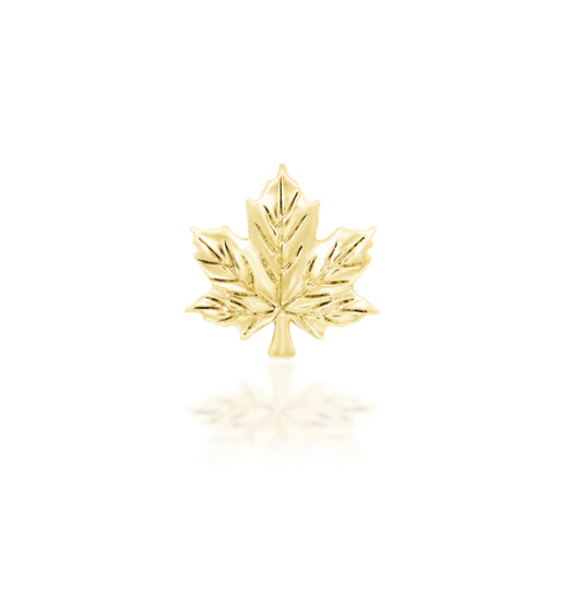 Junipurr Jewellery Maple Leaf Eh 14kt Gold Threadless End