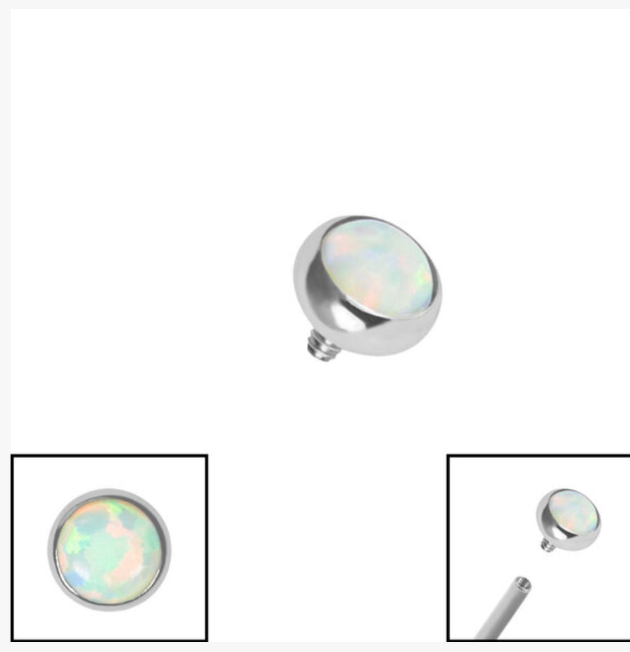 Titanium Bezel Set Opal Disk  (colour variants)