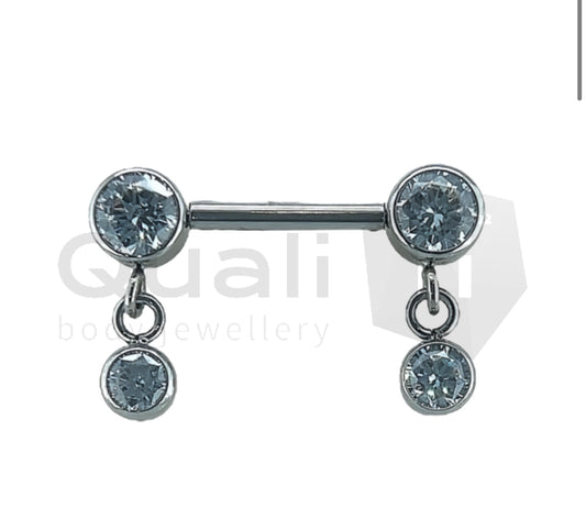 The 'Ritzy' Threadless Forward Facing Titanium Barbell