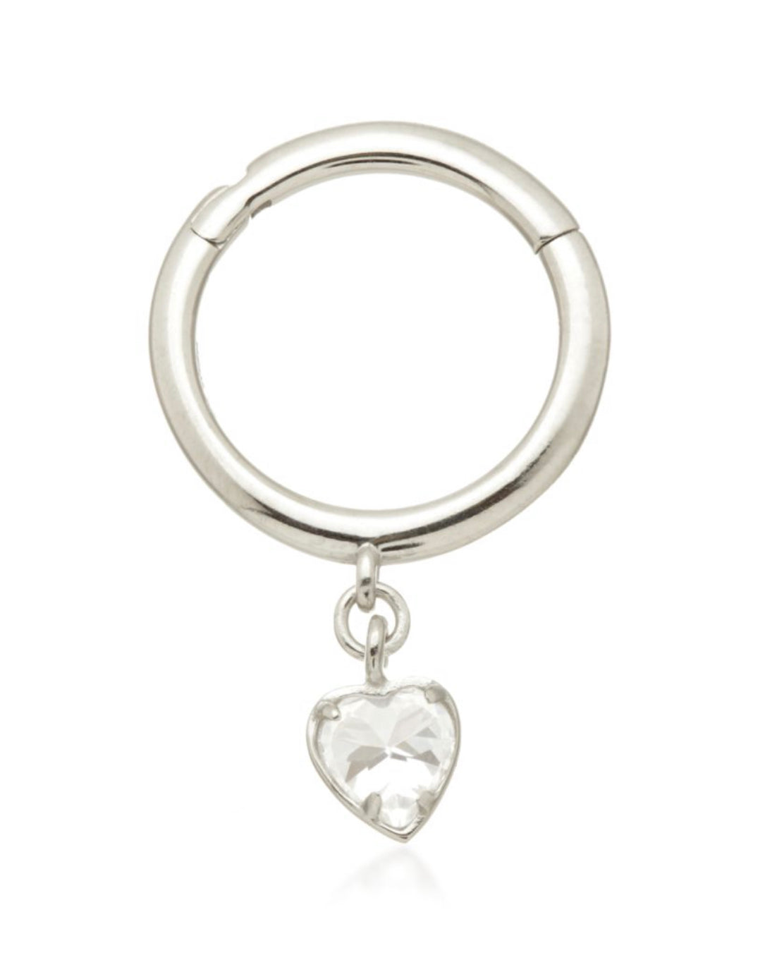 Tish Lyon Gold Heart Charm Chain Hinge Ring