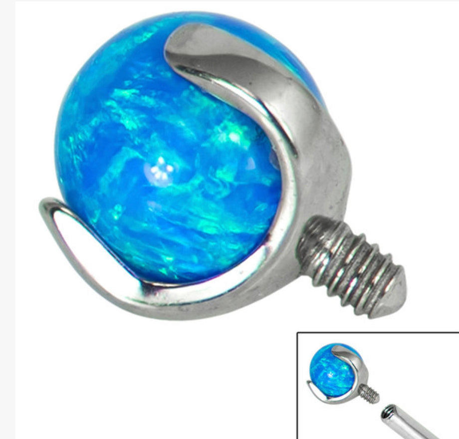 Titanium Claw Set Opal Ball for Internal Thread shafts in 1.6mm