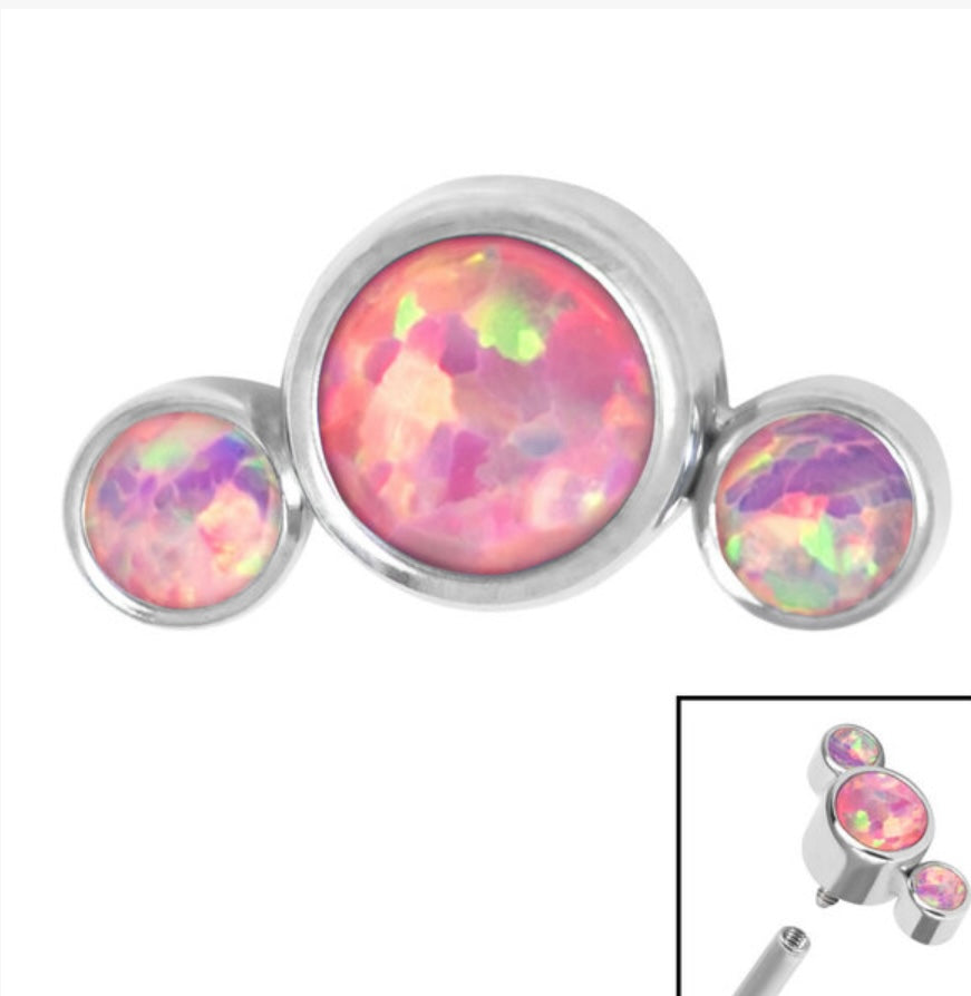 Titanium (Infinity) Bezel Set 3 Opal Crescent (colour variants)