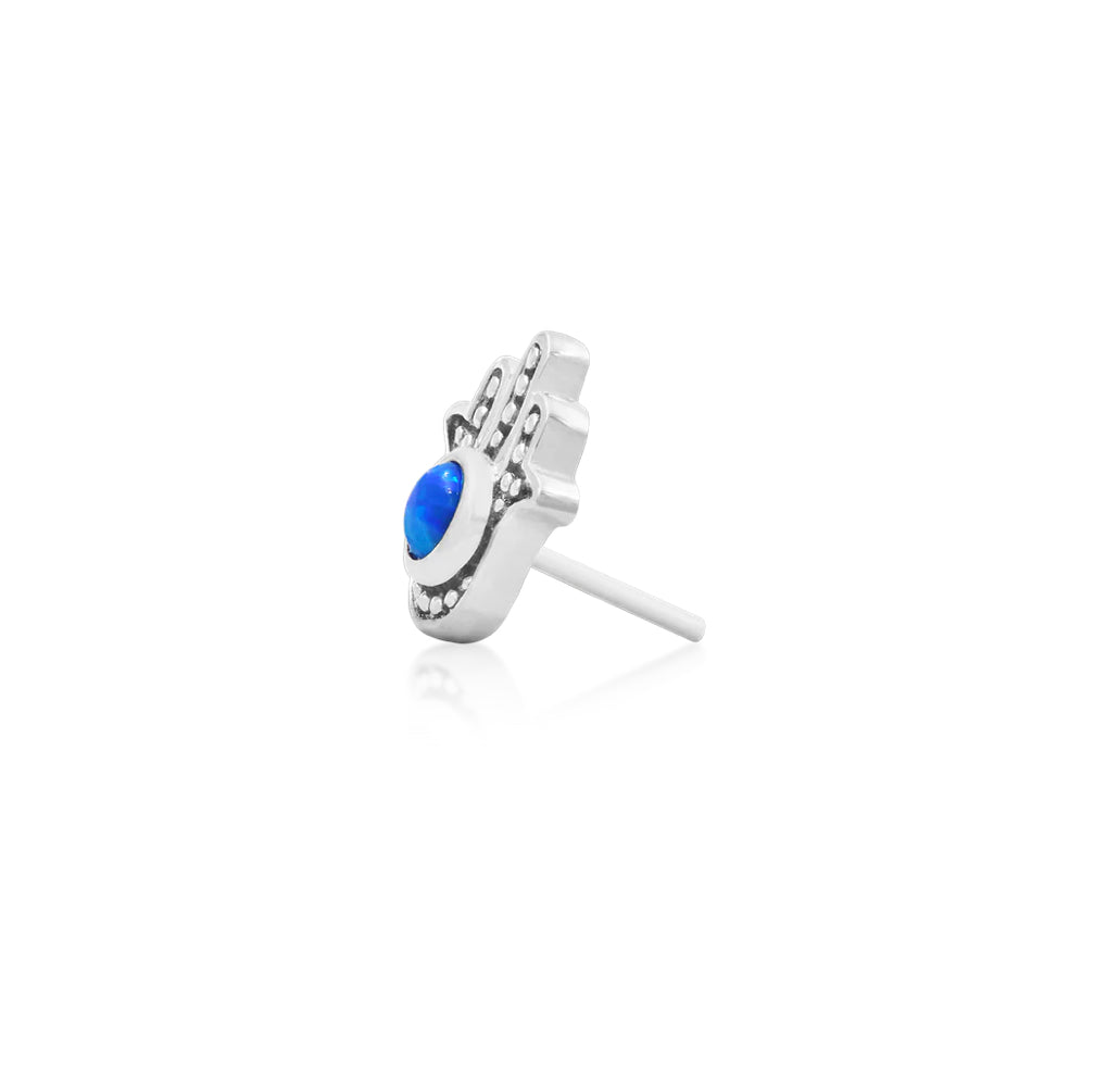 Junipurr Jewellery Blue Hamsa 14kt Threadless End