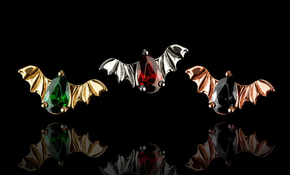 Junipurr Jewellery Bat 14kt Gold Threadless Jewellery (colour variants)