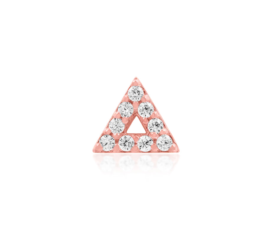 Junipurr Jewellery Gold Triangle cz Stones 14kt Gold Threadless End