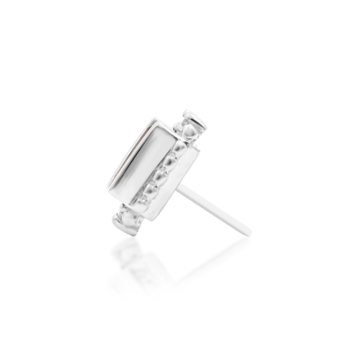 Junipurr Amina smoky quartz and cubic zirconia threadless end in 14k white gold, side profile