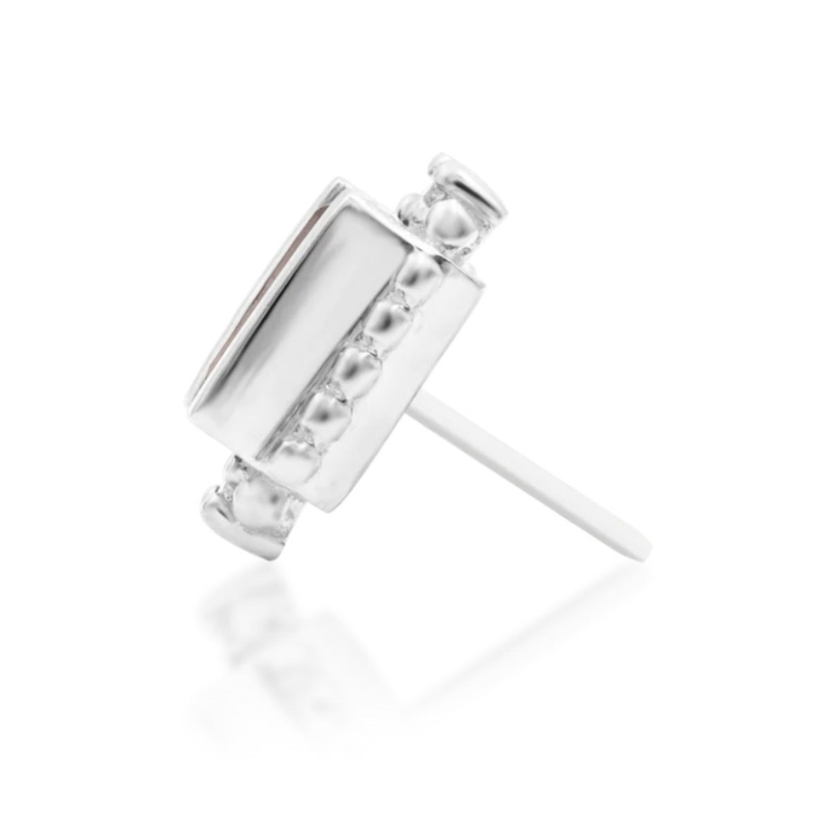 Junipurr Amina smoky quartz and cubic zirconia threadless end in 14k white gold, side profile