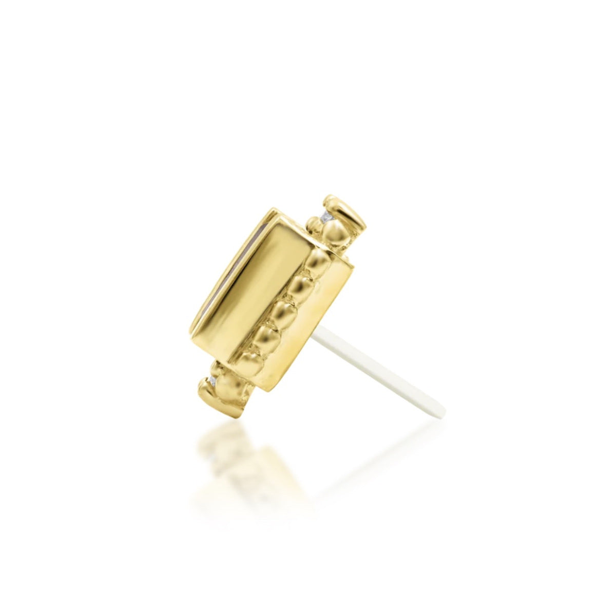 Junipurr Amina smoky quartz and cubic zirconia threadless end in 14k yellow gold, side profile