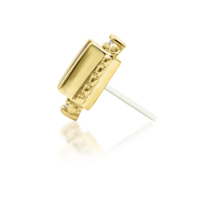 Junipurr Amina smoky quartz and cubic zirconia threadless end in 14k yellow gold, side profile