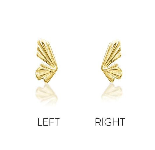 Junipurr Butterflights solid 14k gold butterfly threadless decorative end, product view.