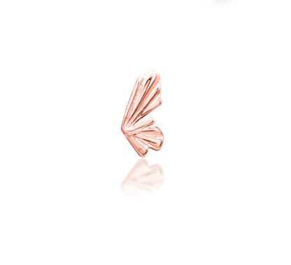 Junipurr Butterflights solid 14k gold butterfly threadless decorative end, product view.