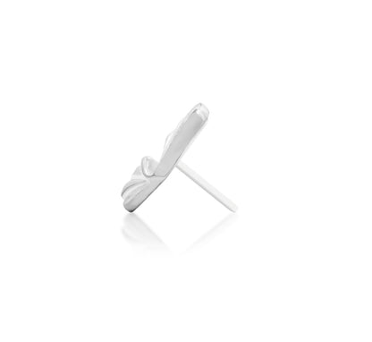 Junipurr Butterflights solid 14k white gold butterfly threadless end, side profile.
