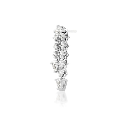 Angled view of Junipurr Calista CZ threadless end in 14k white gold.
