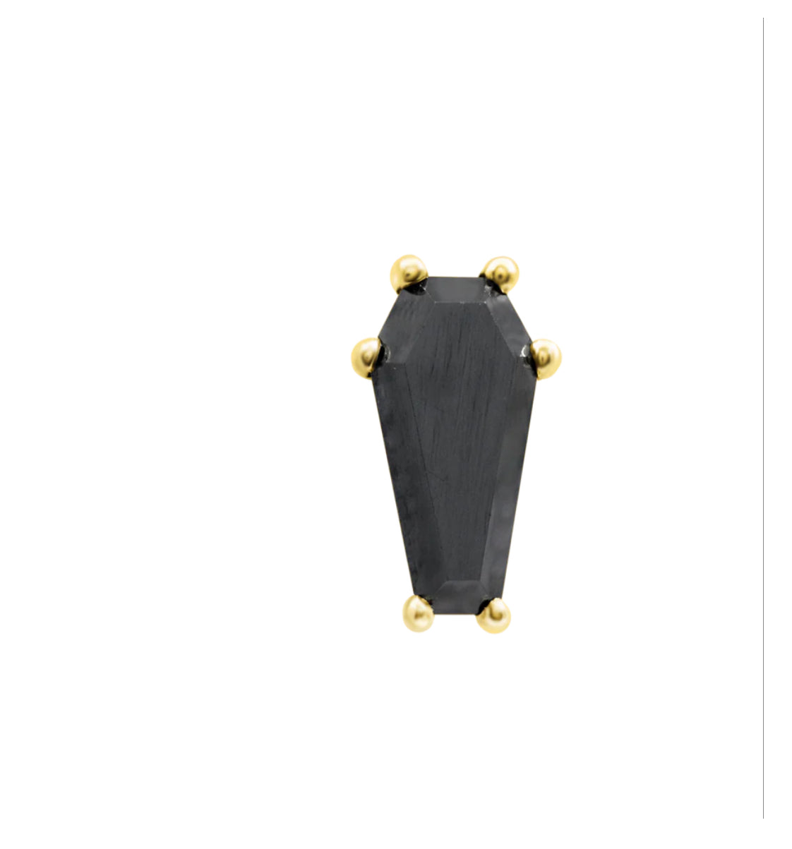 Junipurr Caught You solid 14k gold heart-and-web internally threaded decorative end, product view.
