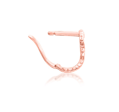 Junipurr Dusa solid 14k gold celestial snake clicker ring, product view.