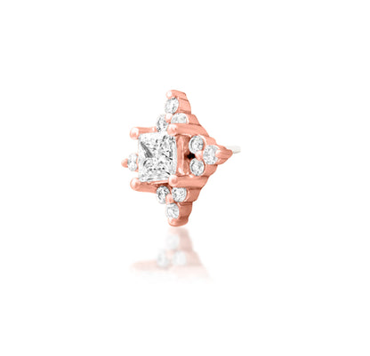 Junipurr Enchant solid 14k gold geometric lab-grown diamond threadless end, product view.