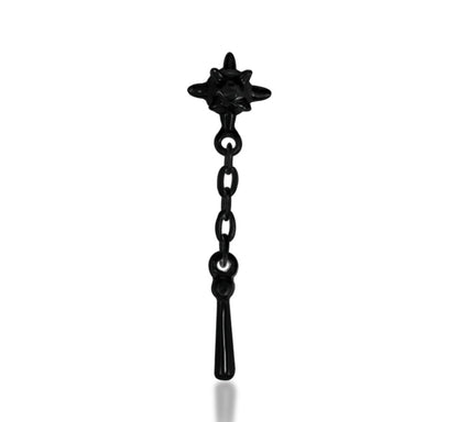 Junipurr Flail solid 14k gold black-rhodium double-pin threadless end, product view.