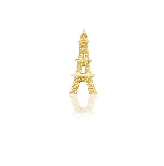 Junipurr From Paris With Love solid 14k gold threadless decorative end, product view.