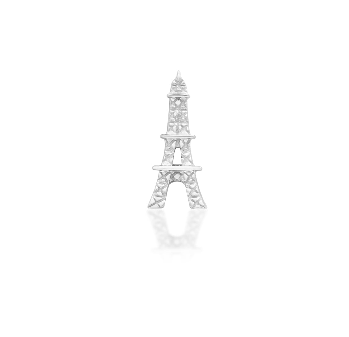 Junipurr From Paris With Love solid 14k white gold threadless end, front view.