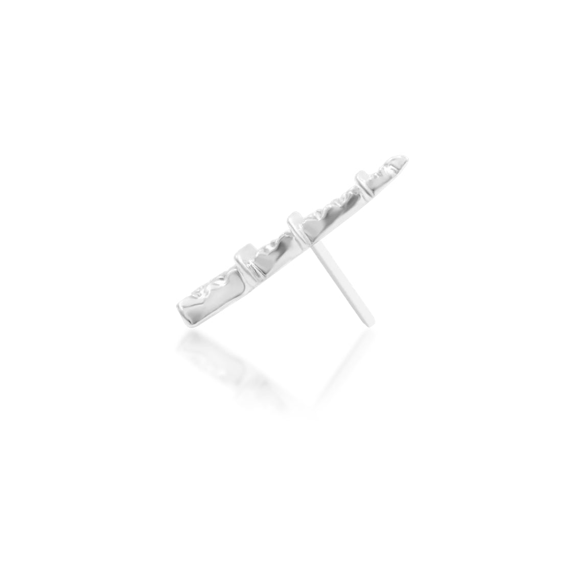 Junipurr From Paris With Love solid 14k white gold threadless end, side profile.