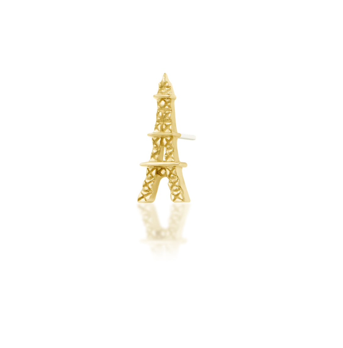 Junipurr From Paris With Love solid 14k yellow gold threadless end, front view.