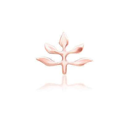 Junipurr Goddess solid 14k rose gold threadless end, front view.