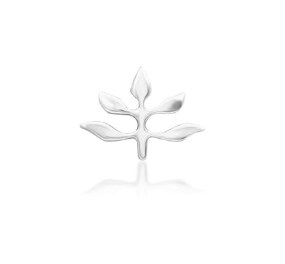 Junipurr Goddess solid 14k white gold threadless end, front view.
