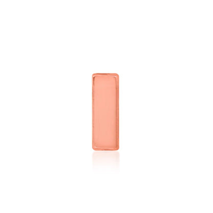 Front view of Junipurr Gold Bar threadless end in polished solid 14k rose gold