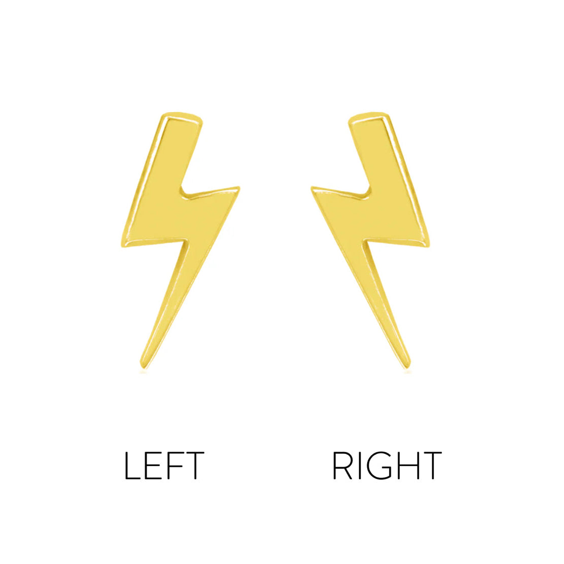 Junipurr Gold Lightning Bolt solid 14k yellow gold gemstone-free threadless end.