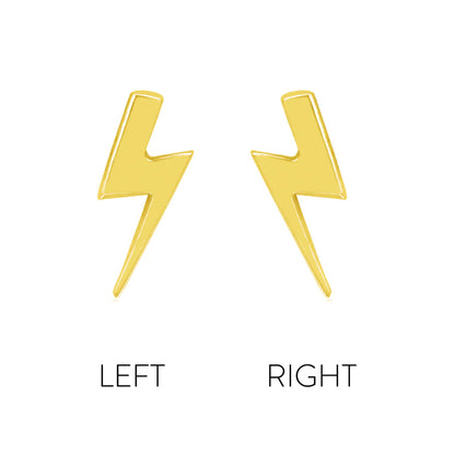 Junipurr Gold Lightning Bolt solid 14k yellow gold gemstone-free threadless end.