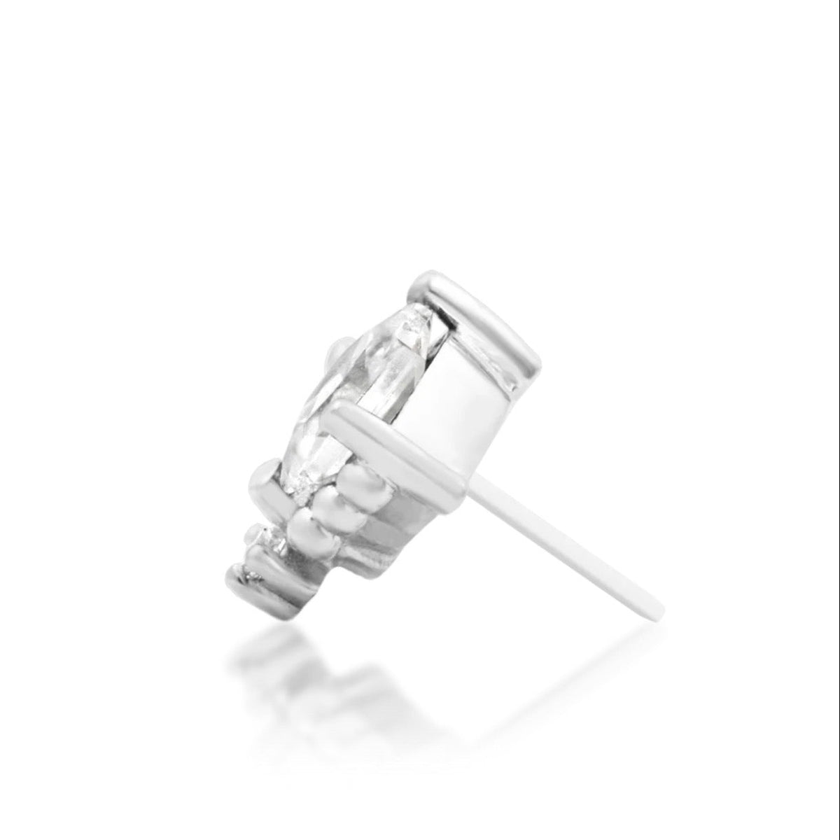 Junipurr Hesper princess-cut CZ jewellery in white gold, product view.