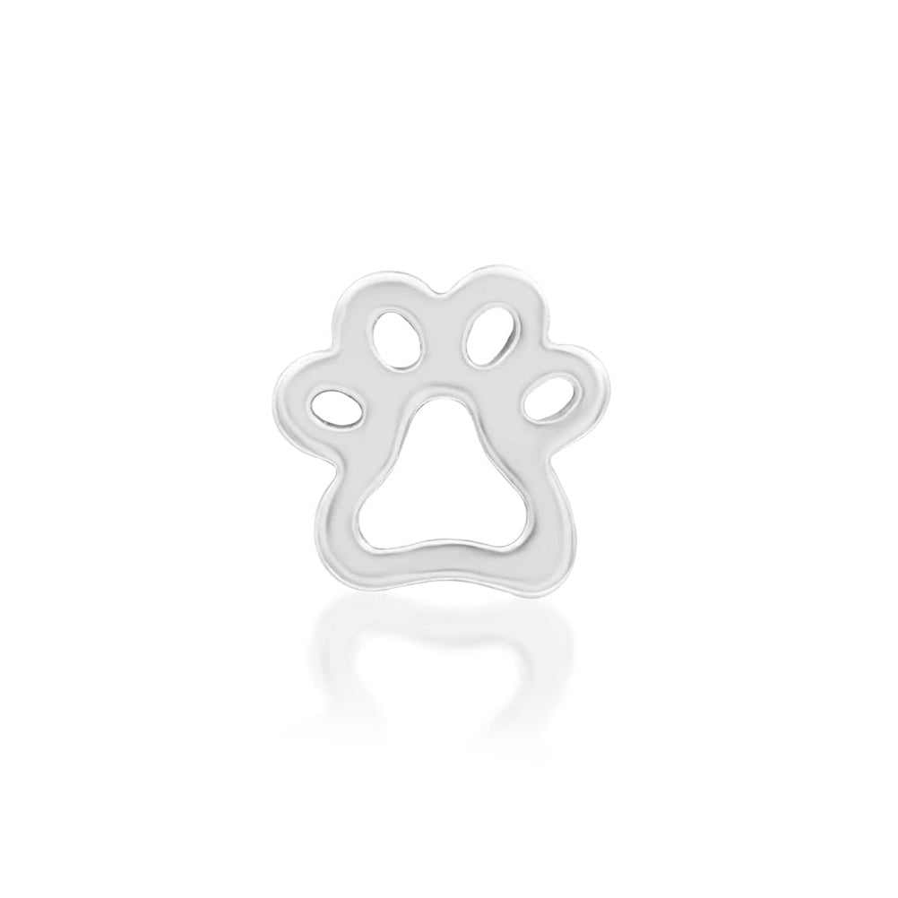 Junipurr High Five solid 14k white gold hand threadless end, front view.