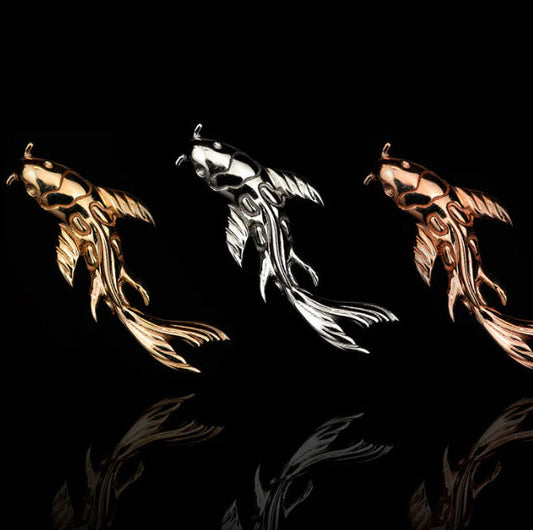 Junipurr Koi solid 14k gold koi-fish threadless end, product view.