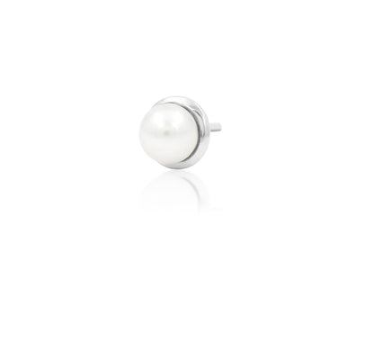 Junipurr Lacey solid 14k gold freshwater pearl threadless end, product view.