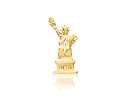 Junipurr Liberty solid 14k yellow gold threadless end, front view.