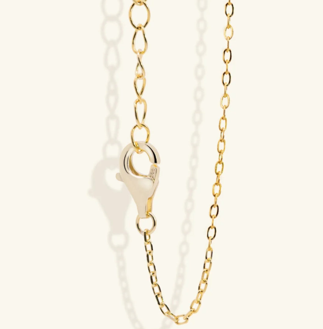 Junipurr Opalia adjustable opal halo necklace, product view.