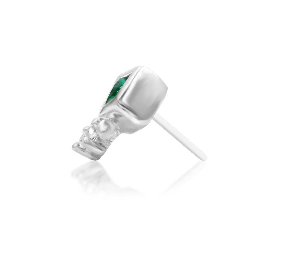 Junipurr Oran solid 14k white gold threadless end, side profile