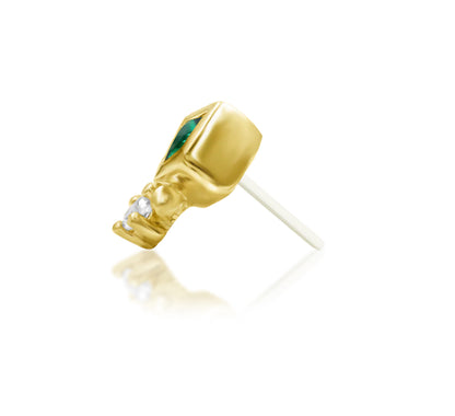 Junipurr Oran solid 14k yellow gold threadless end, side profile