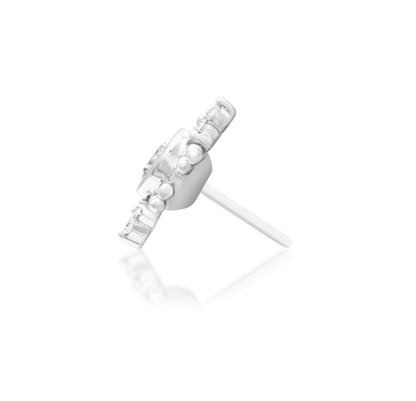 Junipurr Praise solid 14k gold seven-stone lab-grown diamond threadless end, product view.