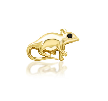 Junipurr Ratley solid 14k gold broad statement threadless decorative end, product view.