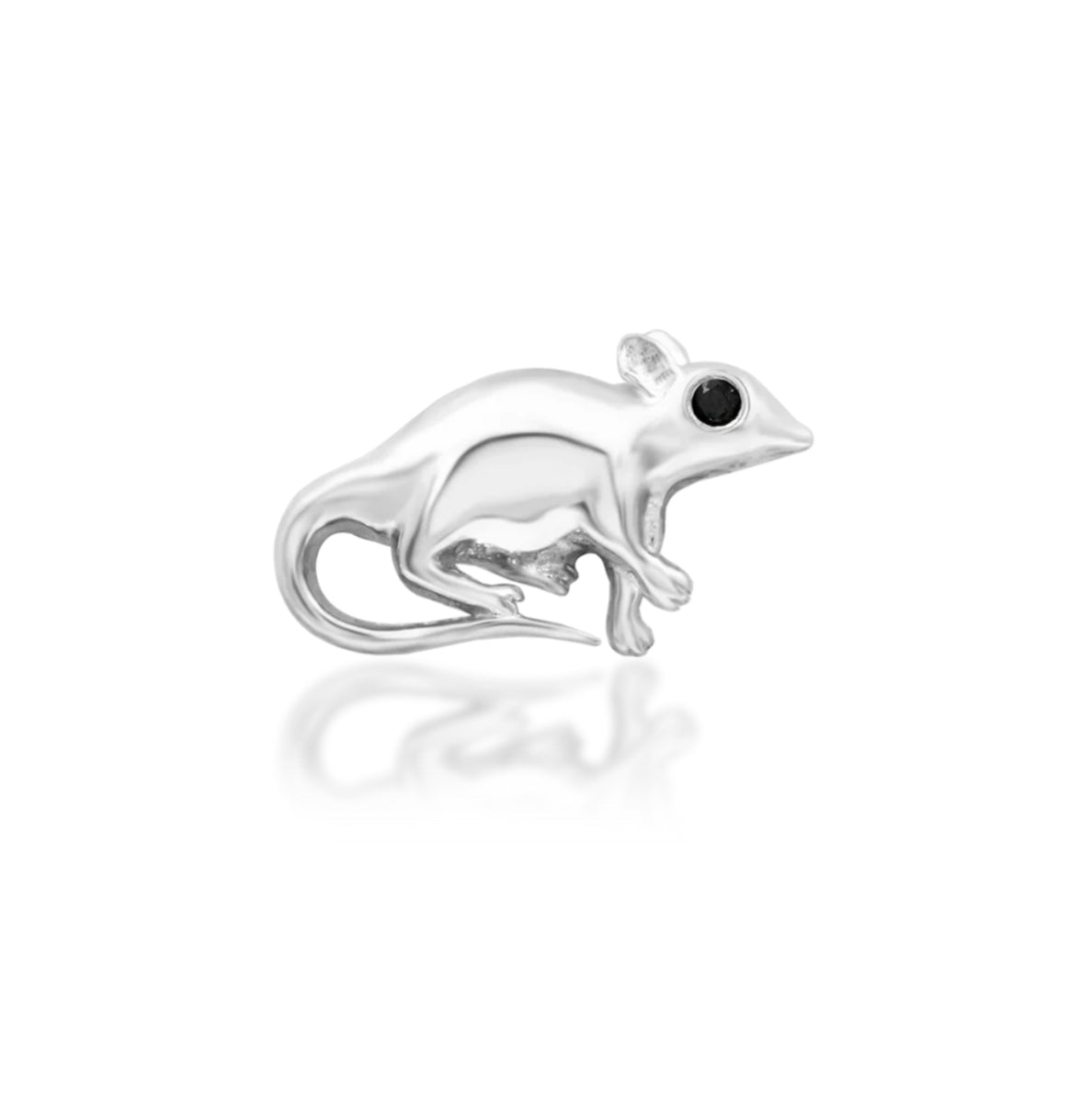 Junipurr Ratley gemstone-free solid 14k gold polished threadless end, product view.