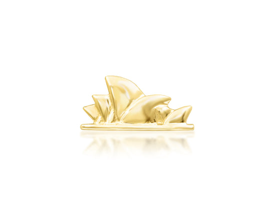 Junipurr Showtime solid 14k yellow gold threadless end, front view.