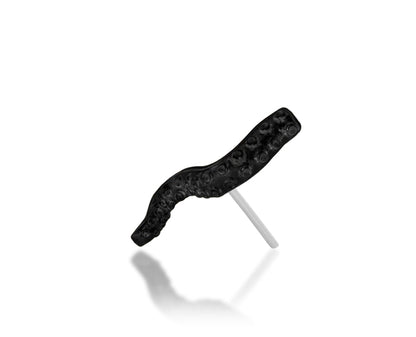 Junipurr Tentacle sculptural black-rhodium threadless decorative end in solid 14k gold, product view.