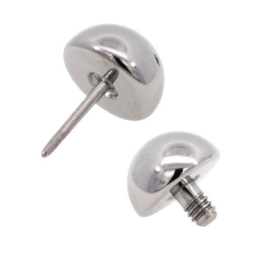 Junipurr titanium domes threadless decorative end, polished titanium product photograph
