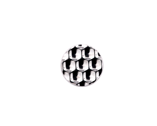 Junipurr Titanium Hammered Disc, Threadless, polished titanium threadless decorative end