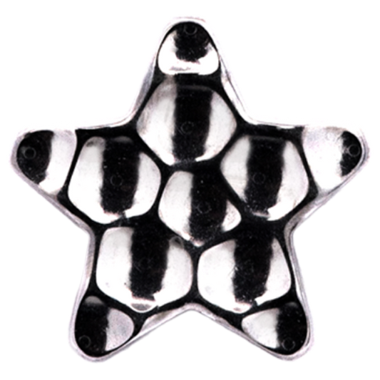 Junipurr Titanium Hammered Star, Threadless, polished titanium threadless decorative end