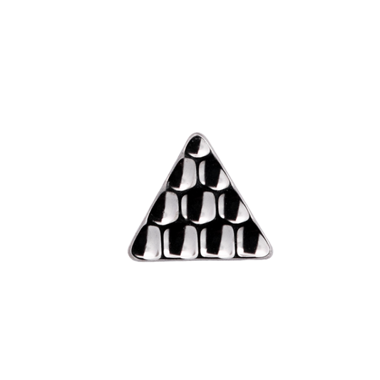 Junipurr Titanium Hammered Triangle, Threadless, polished titanium threadless decorative end