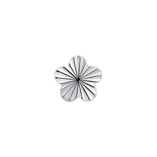 Junipurr Titanium Laser Blossom, Threadless, polished titanium threadless decorative end