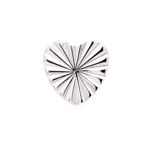 Junipurr Titanium Laser Heart, Threadless, polished titanium threadless decorative end