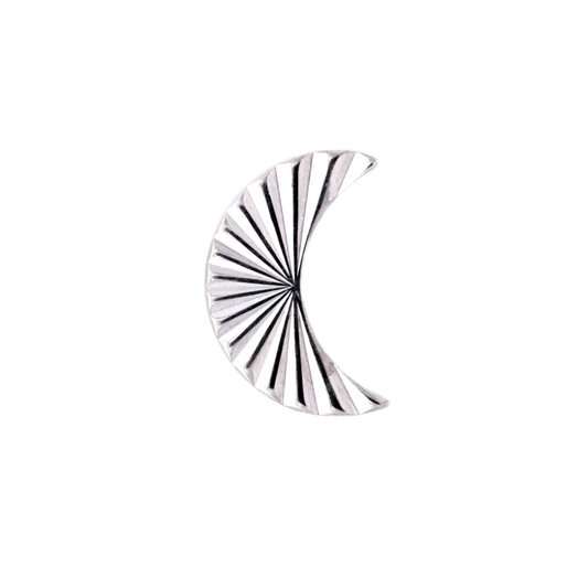 Junipurr Titanium Laser Moon, Threadless, polished titanium threadless decorative end